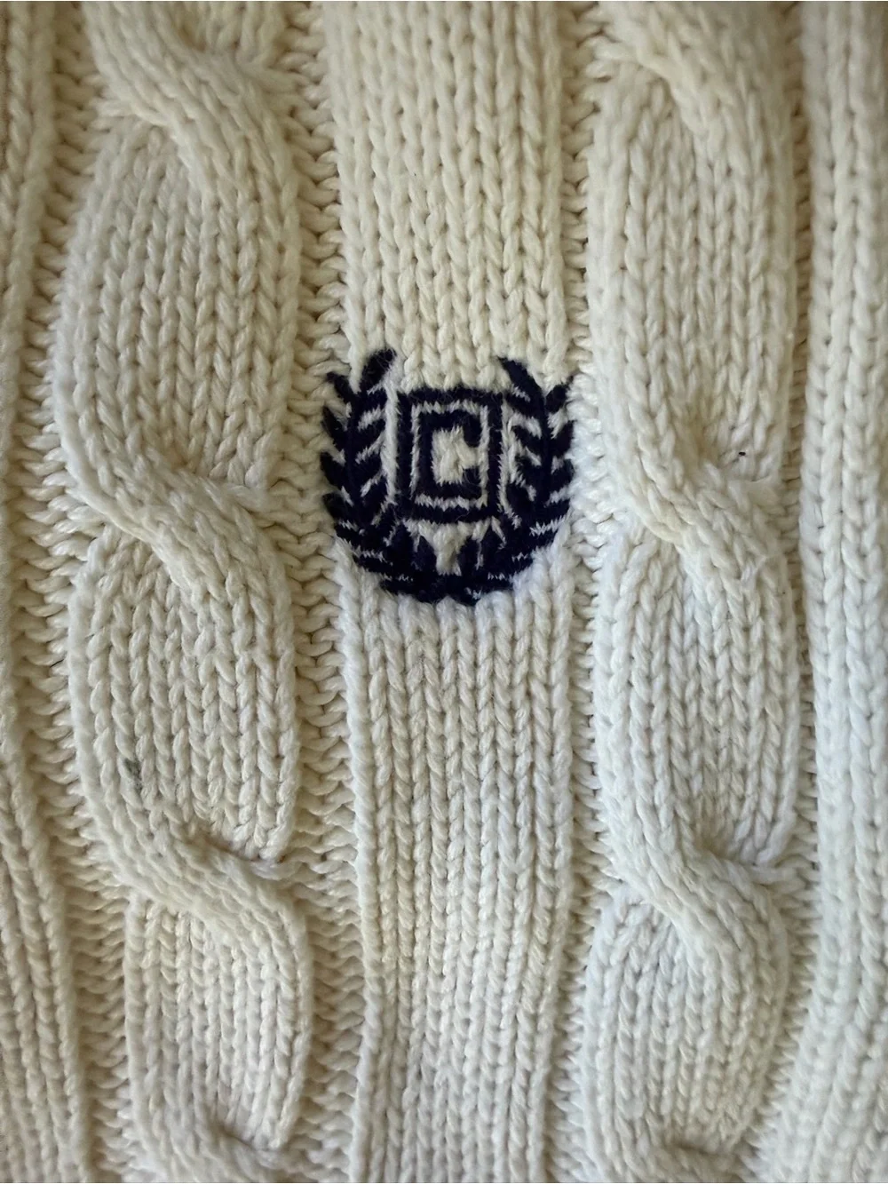 Chaps Cream Cable Knit Sweater Vest